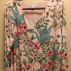 Charter club 3x pink floral tunic with swish back